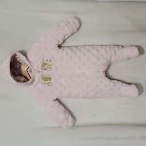 Juicy Couture Pink Soft Embossed Hearts Snowsuit Size 6-9 Months